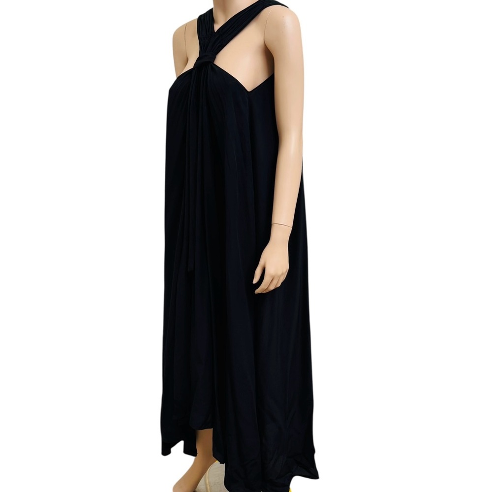 NWT Hatch 100% Silk Elegant Black Knot-Front Maxi Luxury Dress L/XL - Picture 7 of 13